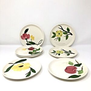 VTG Stetson China Rio Set/7 Dessert Plates Eclectic Mix Floral/Fruit Designs 6"